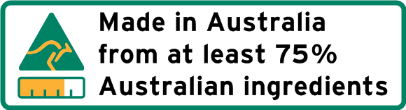 Made in Australia from at least 75% Australian ingredients.